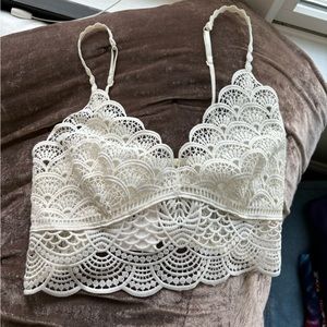 Free people bra lace top sunrise to sunset ivory